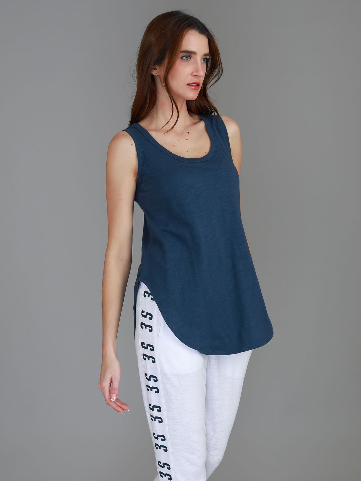 Fifi | Women's Longline Tank Top - Cotton Jersey