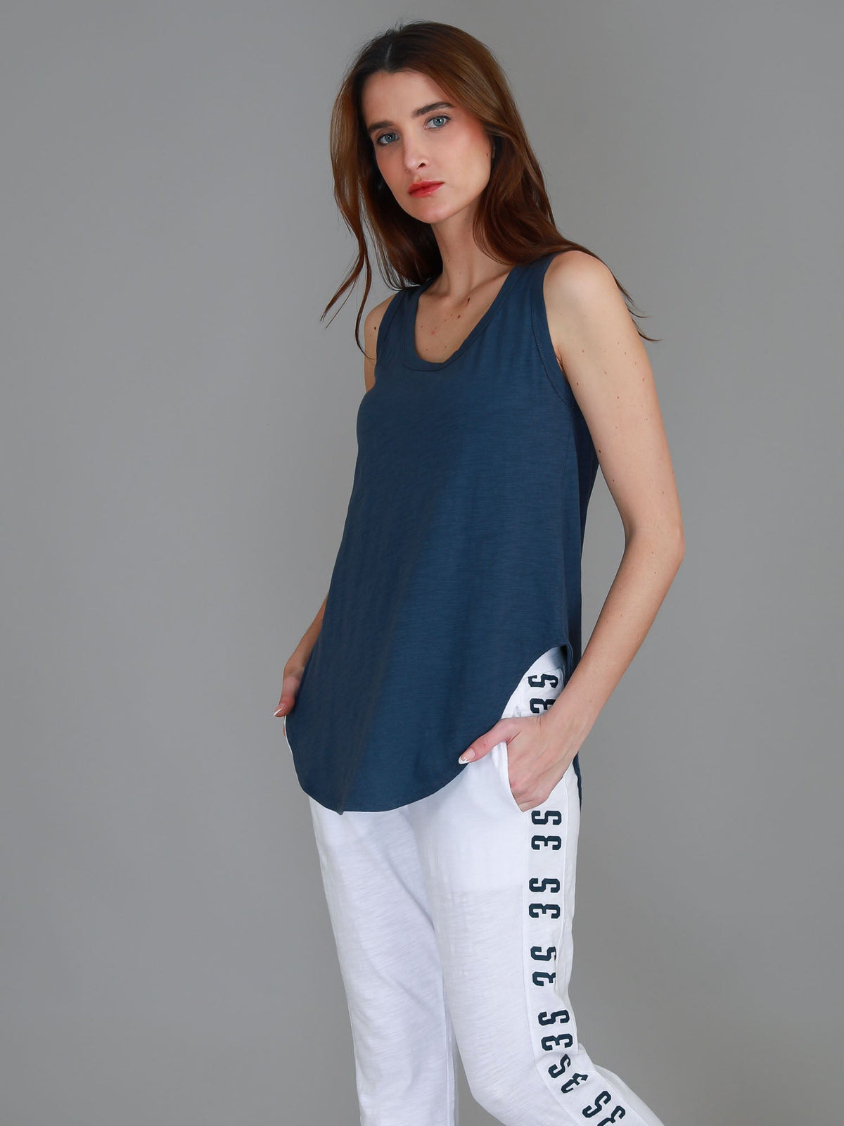 Fifi | Women's Longline Tank Top - Cotton Jersey