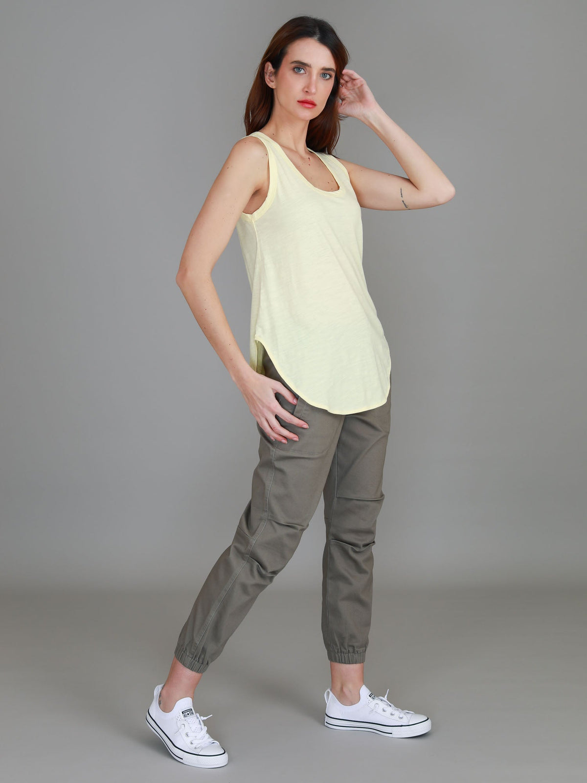 Fifi | Women's Longline Tank Top - Cotton Jersey