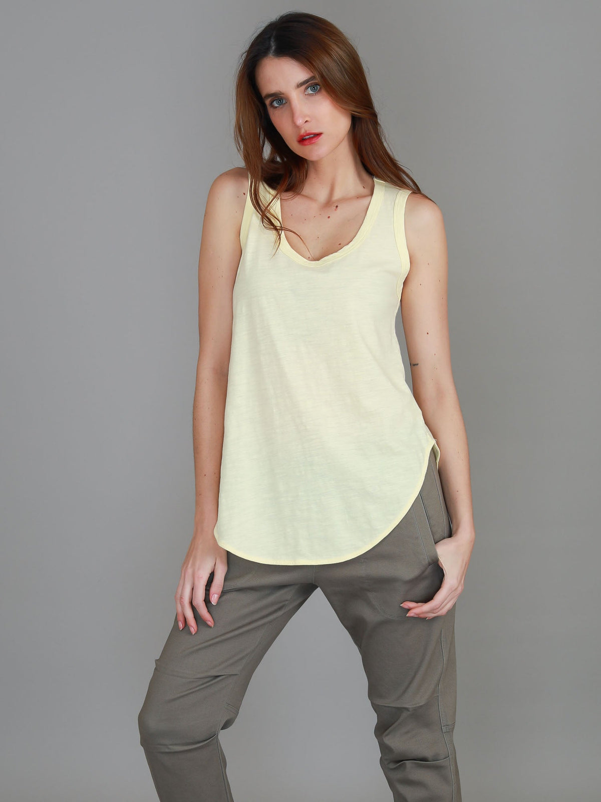 Fifi | Women's Longline Tank Top - Cotton Jersey