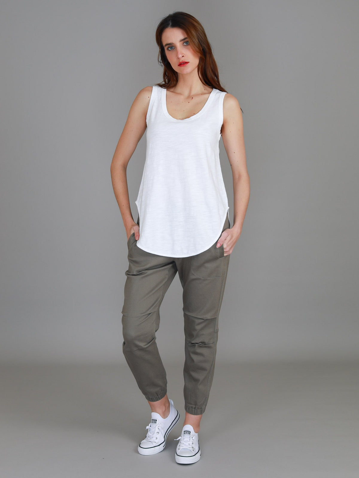 Fifi | Women's Longline Tank Top - Cotton Jersey