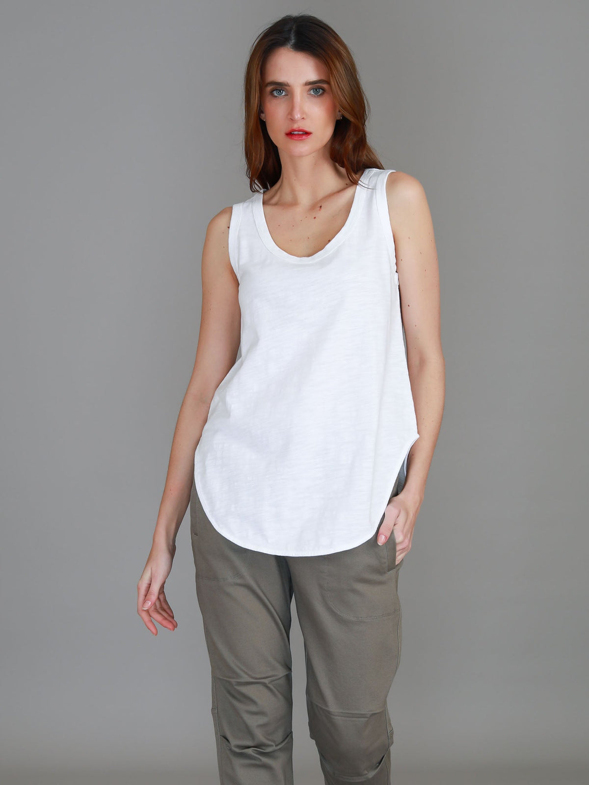 Fifi | Women's Longline Tank Top - Cotton Jersey