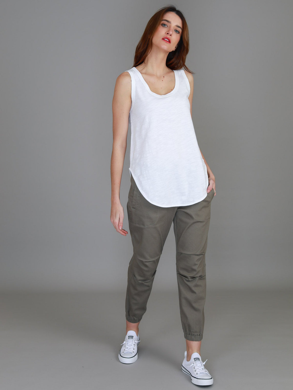Fifi | Women's Longline Tank Top - Cotton Jersey