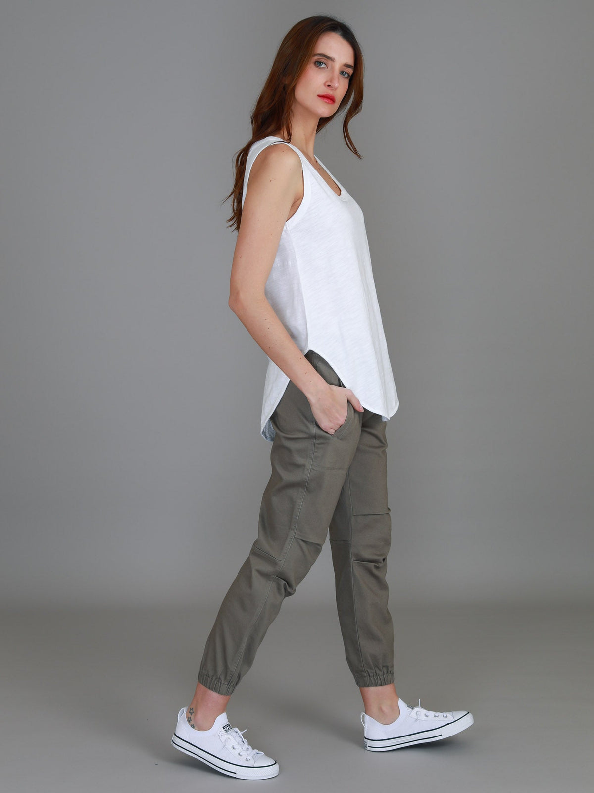 Fifi | Women's Longline Tank Top - Cotton Jersey
