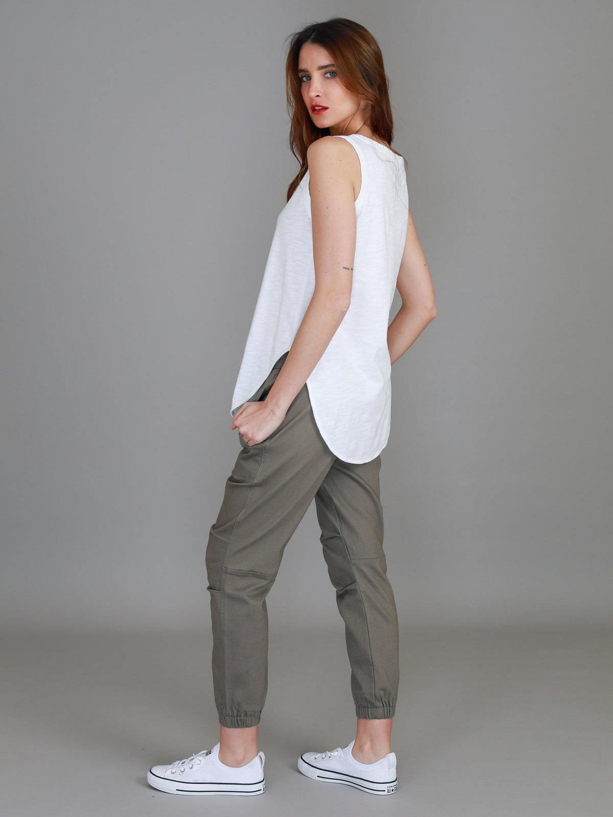 Fifi | Women's Longline Tank Top - Cotton Jersey