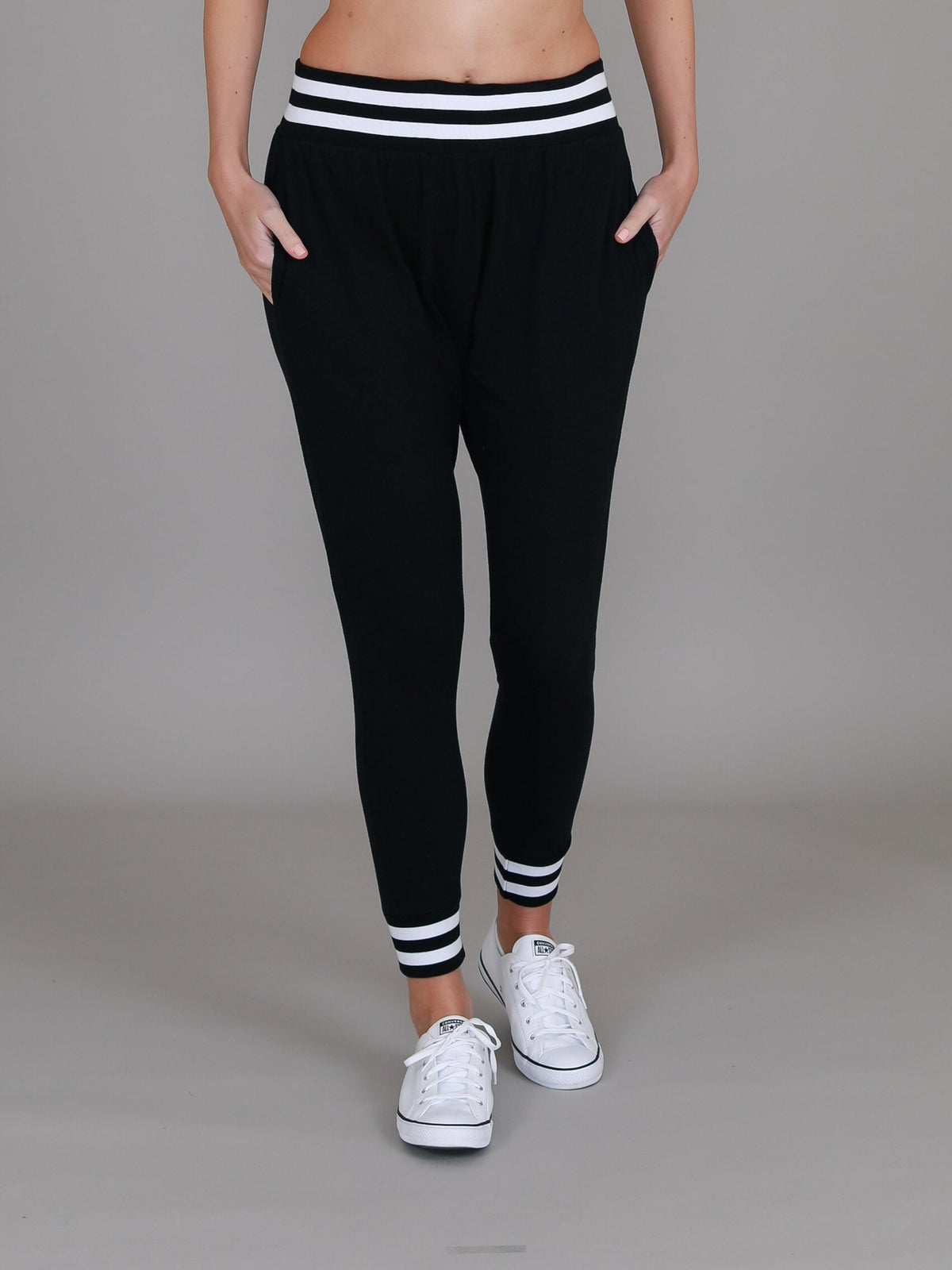 Fia | Women's Stripe Rib Jogger Pants – Cotton Jersey