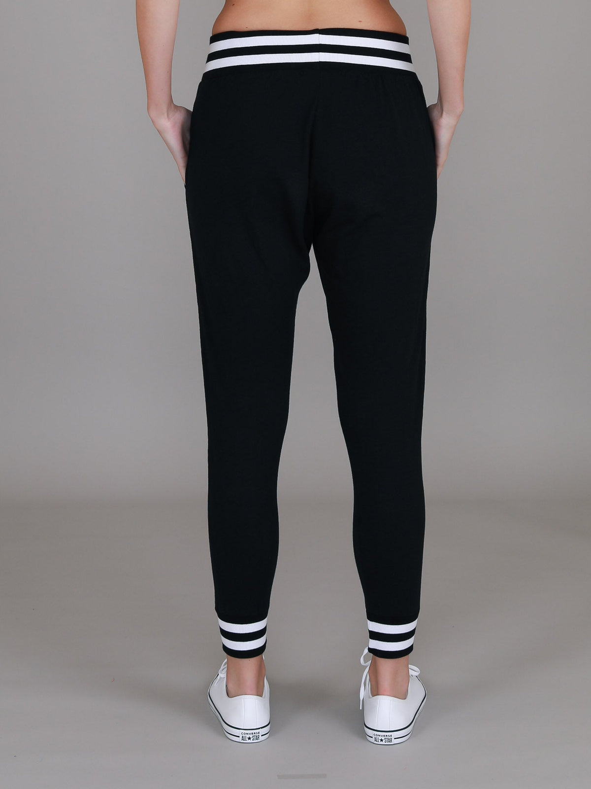 Fia | Women's Stripe Rib Jogger Pants – Cotton Jersey
