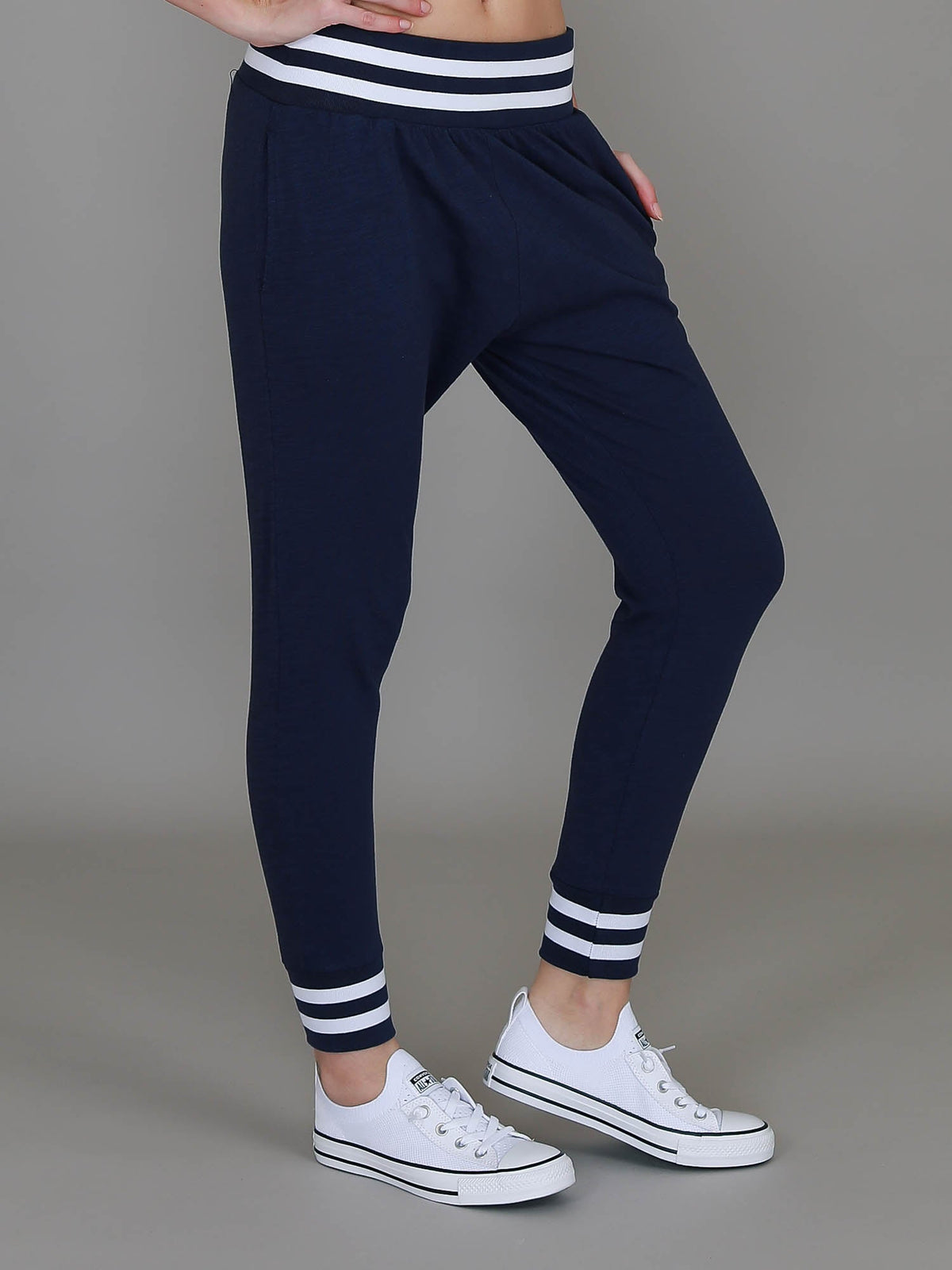 Fia | Women's Stripe Rib Jogger Pants – Cotton Jersey
