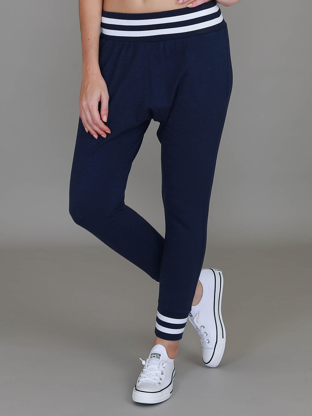 Fia | Women's Stripe Rib Jogger Pants – Cotton Jersey