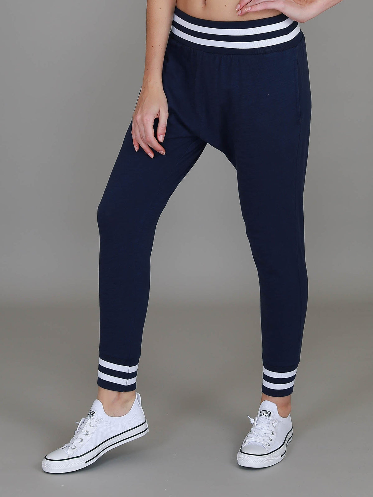 Fia | Women's Stripe Rib Jogger Pants – Cotton Jersey