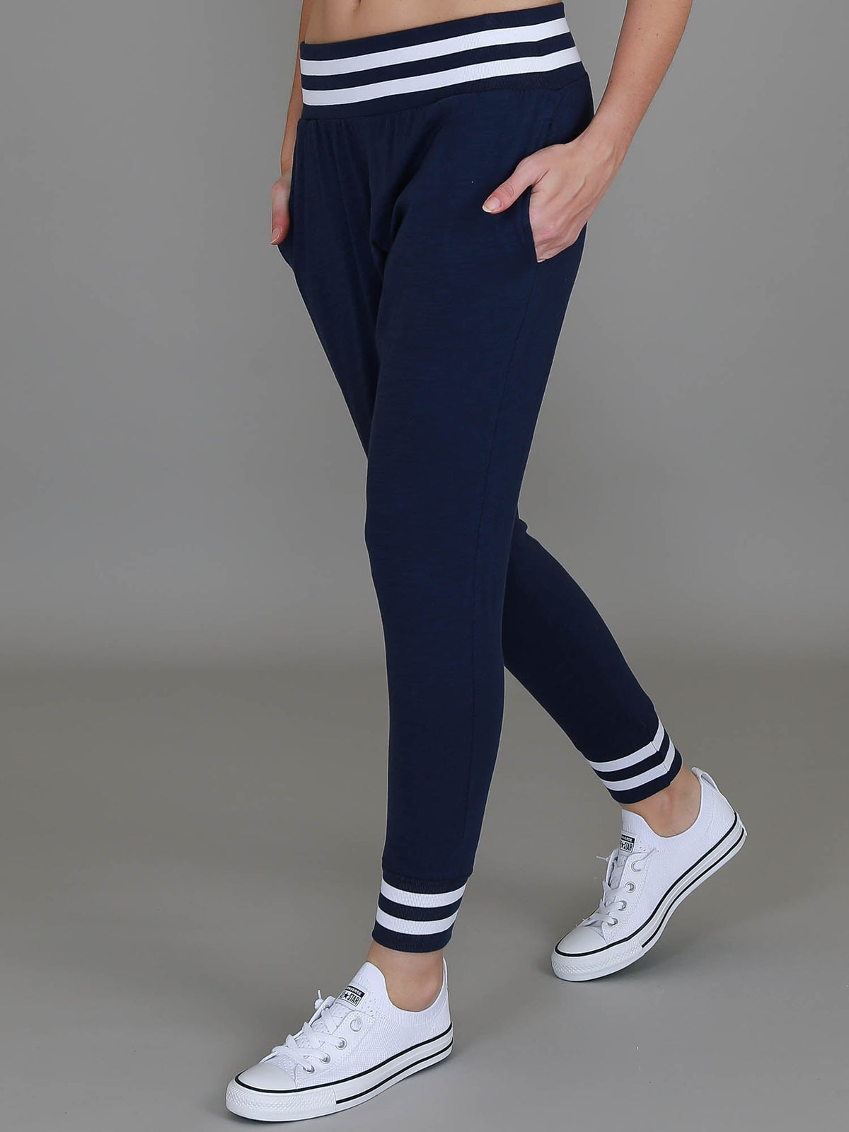 Fia | Women's Stripe Rib Jogger Pants – Cotton Jersey