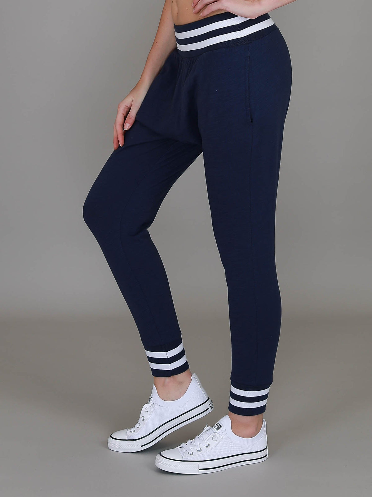 Fia | Women's Stripe Rib Jogger Pants – Cotton Jersey