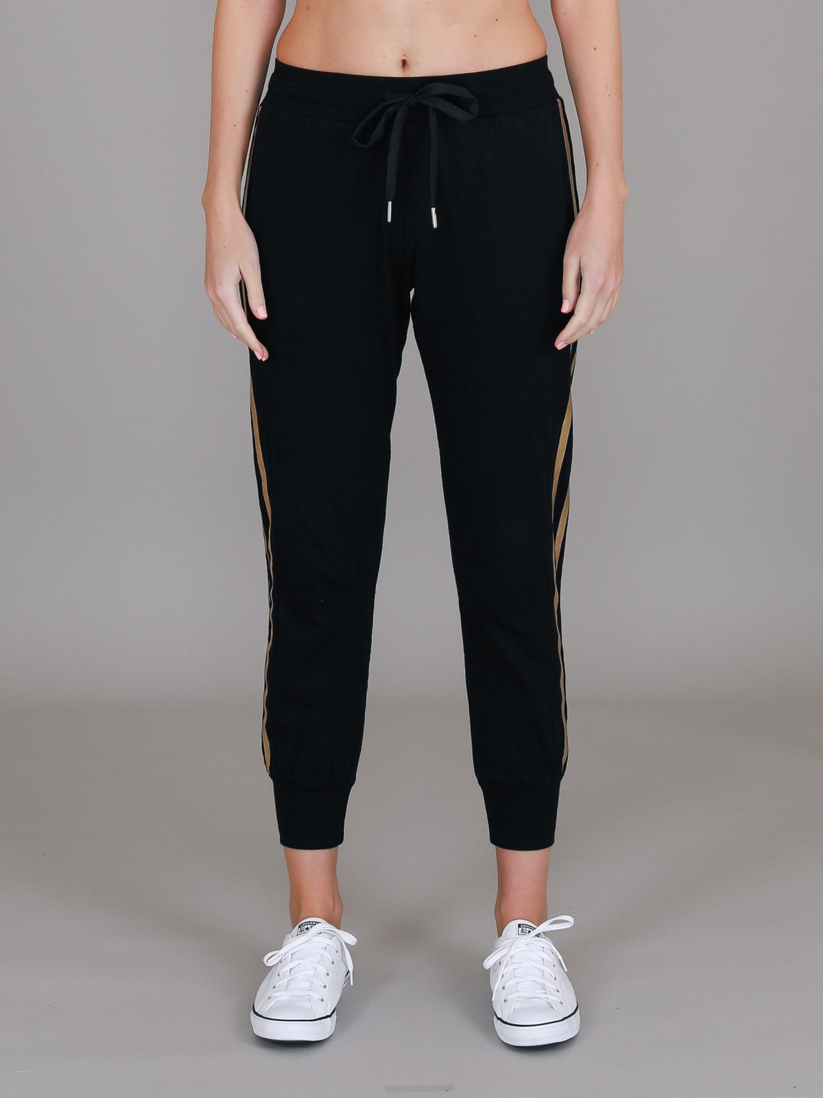 Gabby | Women's Metallic Stripe Jogger Pants – Cotton Jersey