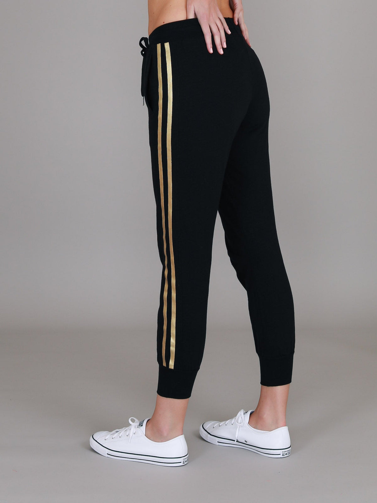 Gabby | Women's Metallic Stripe Jogger Pants – Cotton Jersey