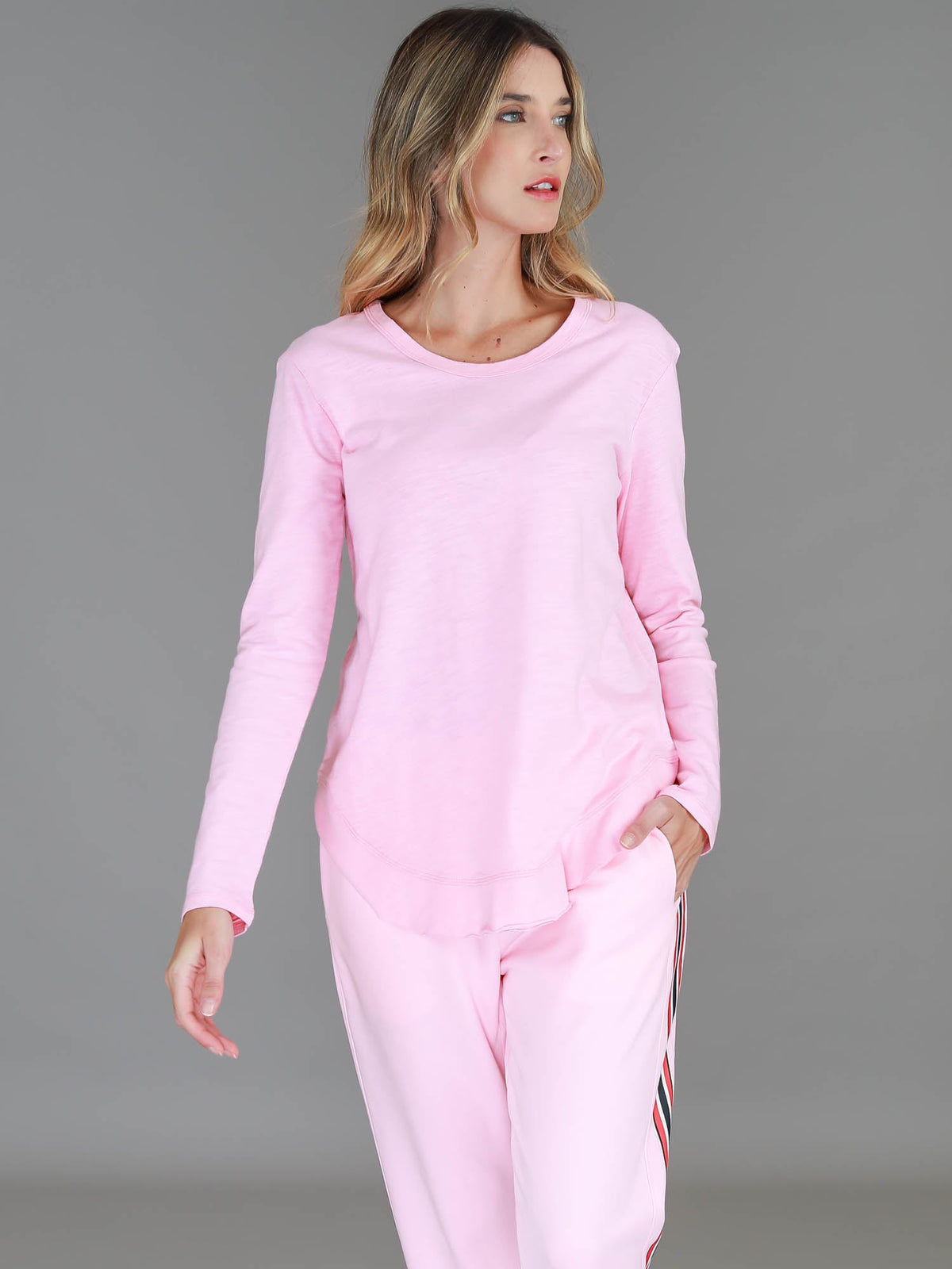 Mosman | Women's Curved Hem Long Sleeve T Shirt – Cotton Jersey